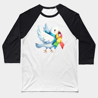 Pigeon Ribbon Puzzle Autism Awareness Gift for Birthday, Mother's Day, Thanksgiving, Christmas Baseball T-Shirt